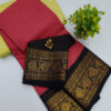 Elegant Rani Pink Mysore Soft Silk Saree with Black & Gold Zari Border