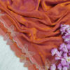Elegant Orange Tissue Silk Saree with Butterfly Embroidered Border