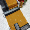 Elegant Mustard Yellow Kalyani Cotton Saree with Black Zari Border