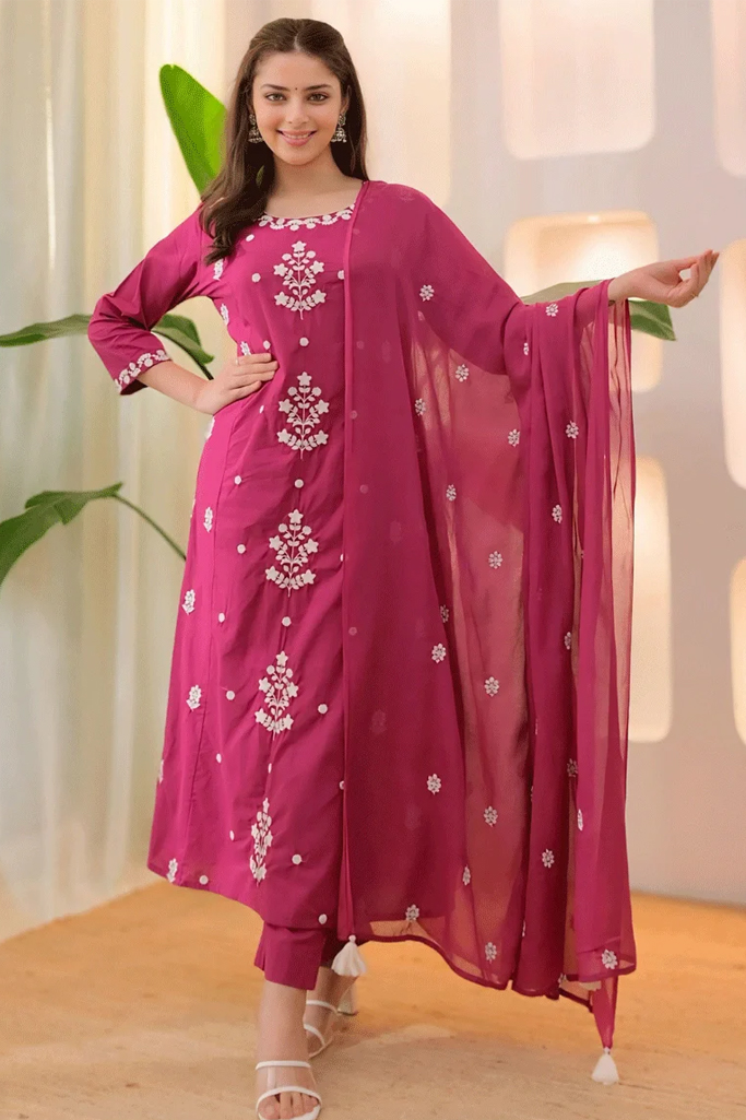 Kurti Pant Set With Dupatta